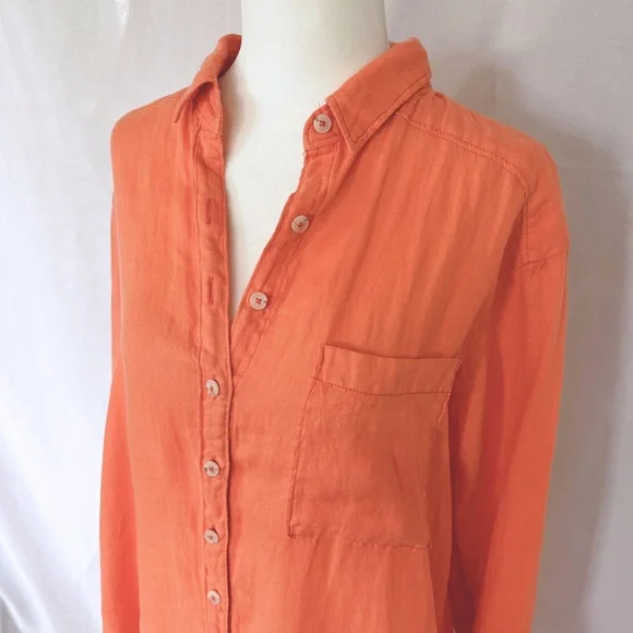 Relaxed Buttondown Linen Tunic XS - Picture 6 of 14